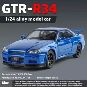 1/24 Nissan GTR R34 Diecast Car Model 26 Sc9a4241889454cd981df526555418ca7o
