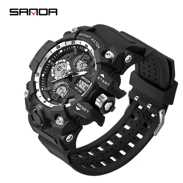 SANDA 6021 Men's Waterproof Dual Display Watch - Image 12