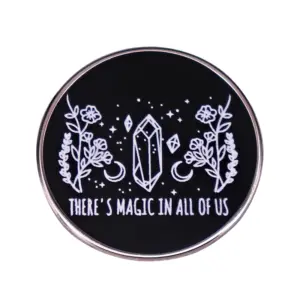 Witchy Crystal Badge Brooch Magic Design