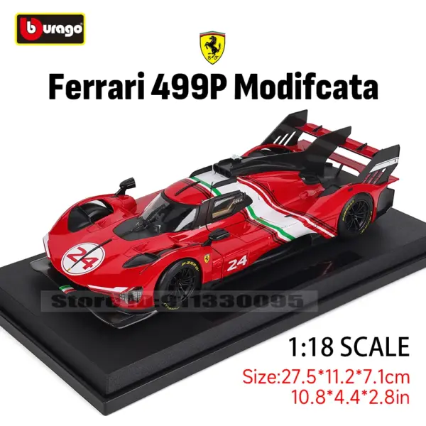 Bburago 1:18 Ferrari 499P LMH Diecast Model - Image 7