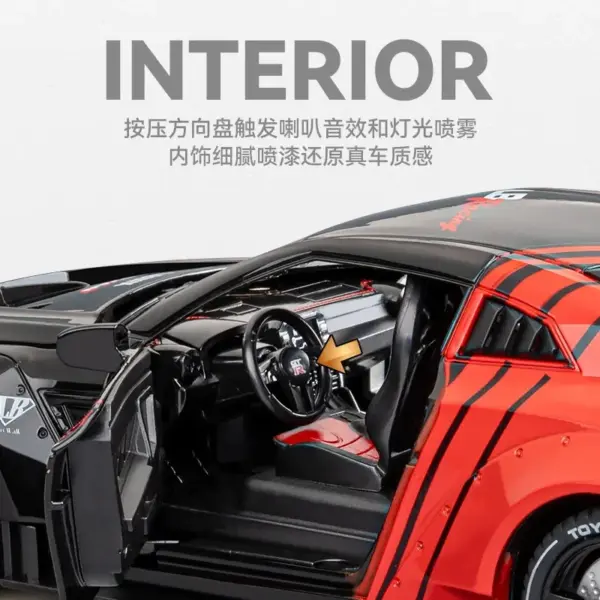 1:24 Nissan GTR Alloy Model Car with Sound - Image 5