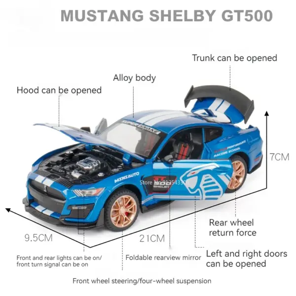 1/24 Scale Mustang Shelby GT500 Model Car - Image 2