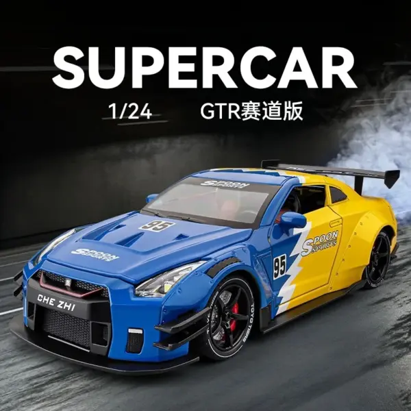 1:24 Nissan GTR Alloy Model Car with Sound - Image 2