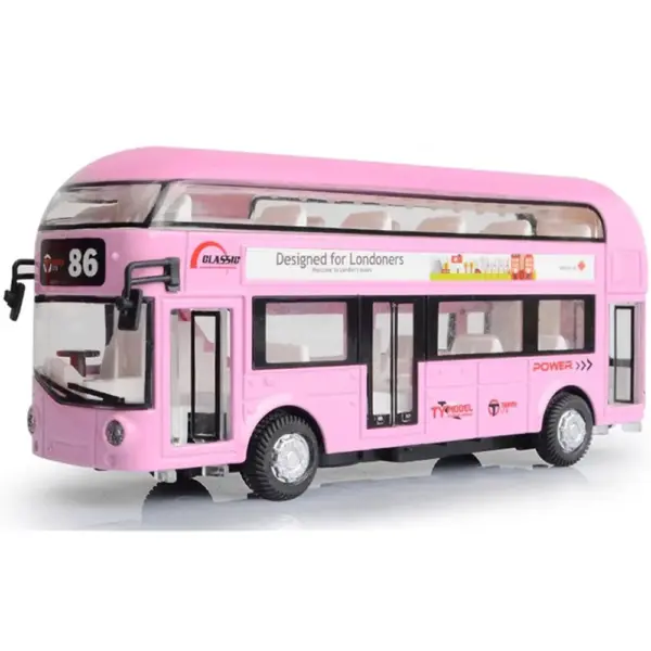 1:36 Scale Double Decker Bus Model Vehicle - Image 8