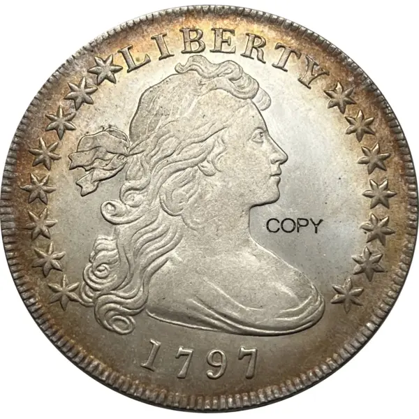 Draped Bust Small Eagle Silver Plated Coin - Image 3