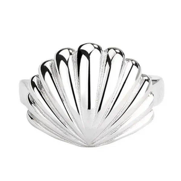 Elegant Shell Opal Stone Cuff Ring - Image 6