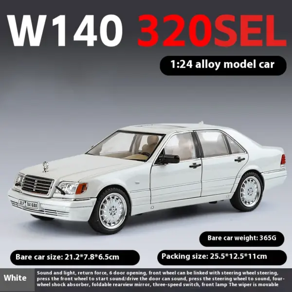 1:24 Mercedes Benz W140 Diecast Model Car - Image 7