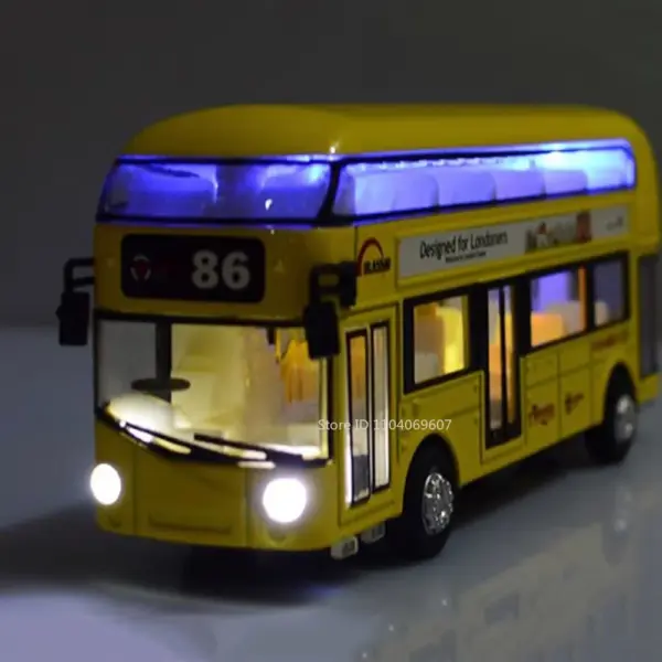 1:36 Scale Double Decker Bus Model Vehicle - Image 4