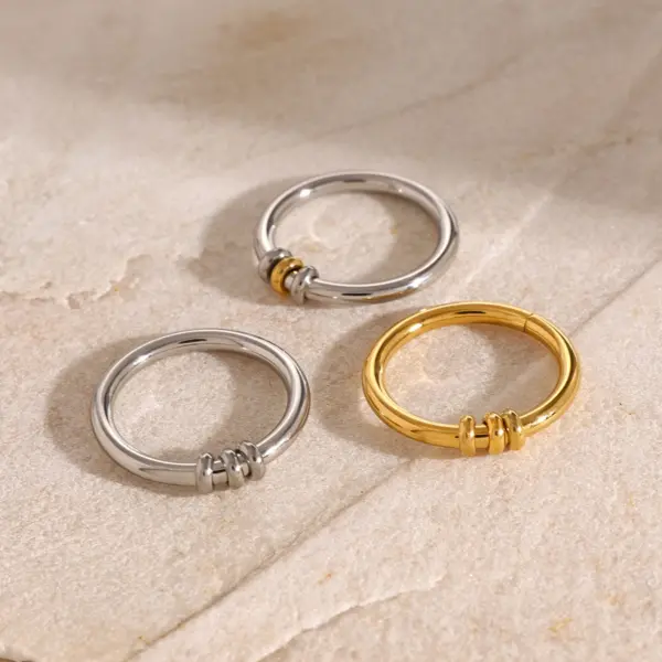 Waterproof Stainless Steel Pendant Hoop Rings - Image 6