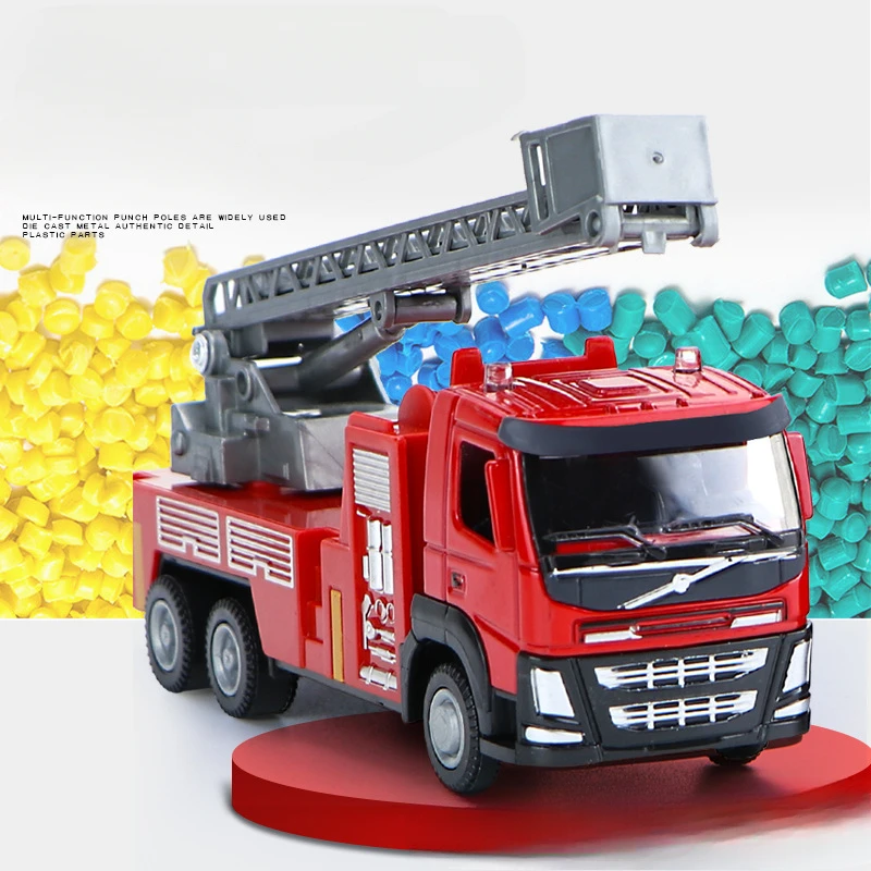 Diecast Alloy 1/50 Scale Fire Truck Model 4 Diecast Alloy 1/50 Scale Fire Truck Model - Image 4