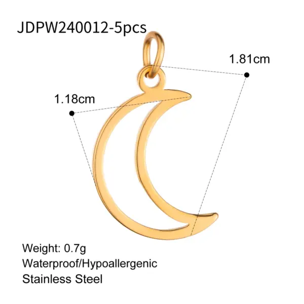 5 Pcs Stainless Steel Star Pendant Charms - Image 23