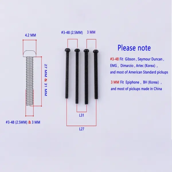 Humbucker Pickup Height Adjusting Screw Set - Image 6