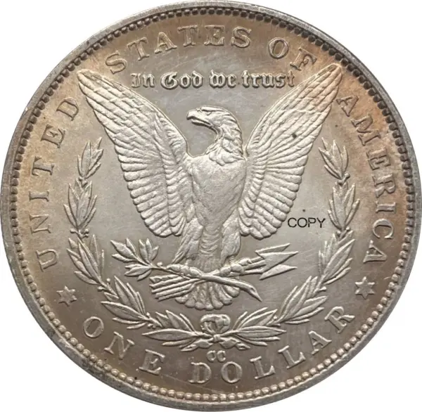 Morgan Silver Plated Commemorative Coin Replica - Image 2