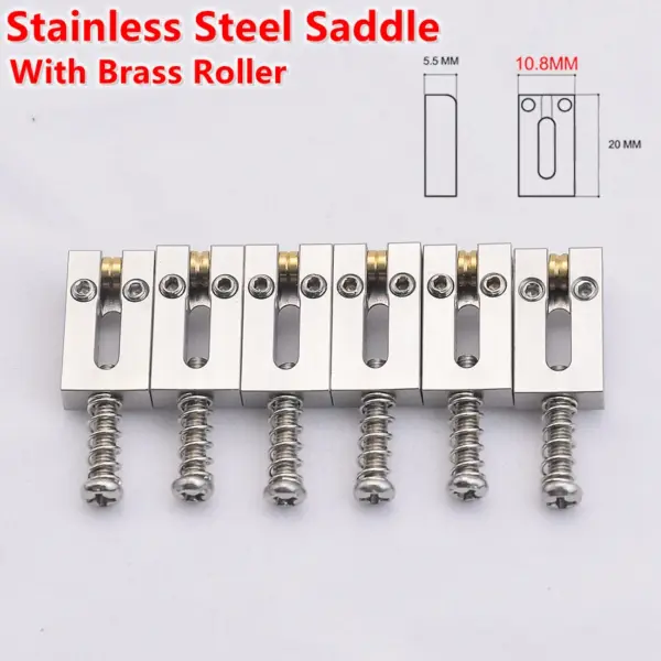 Brass and Stainless Steel Guitar Bridge Set - Image 34