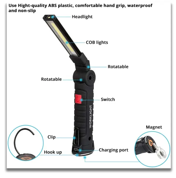 Rechargeable LED Camping Flashlight with Magnet - Image 4