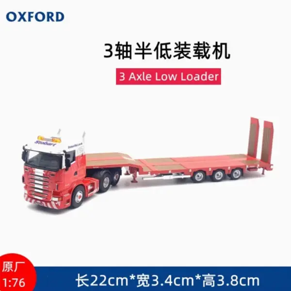 1:76 Diecast Alloy Low Loader Trailer Model - Image 9
