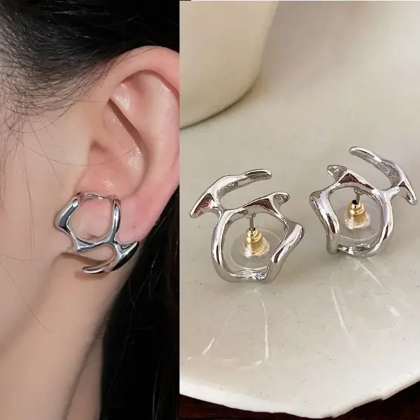 Geometric Metal Drop Earrings for Women - Image 11