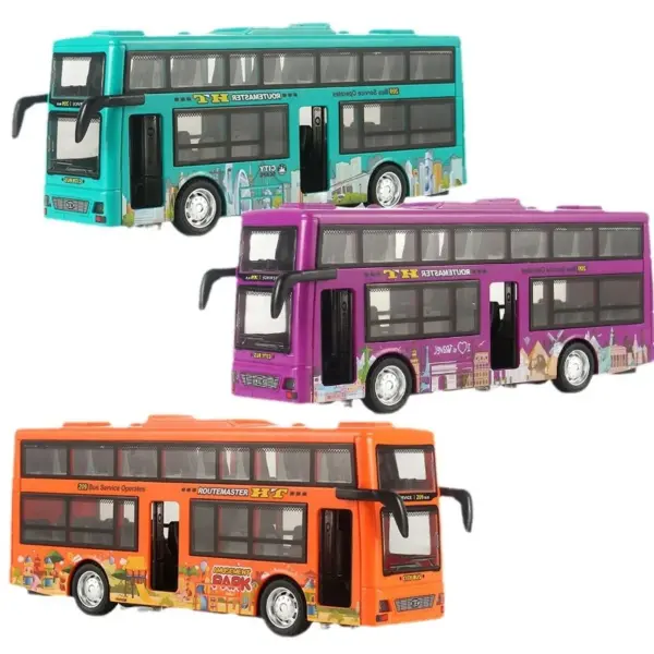 Double Decker Bus Model Pull Back Car - Image 9