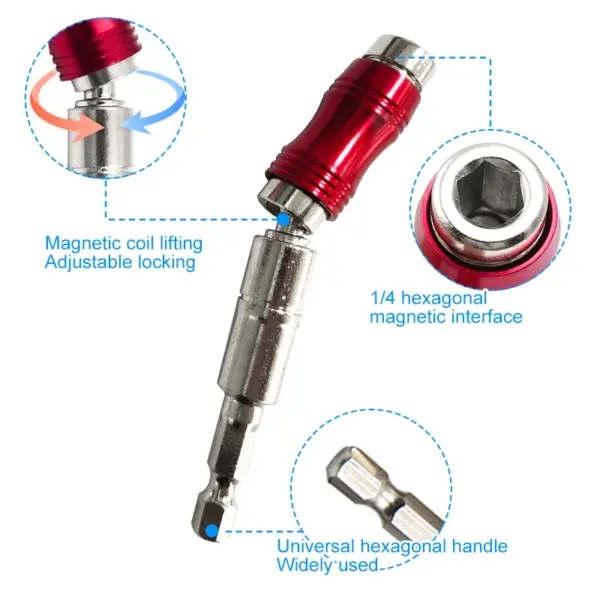 Red Curved Hexagonal Handle Extension Rod - Image 5