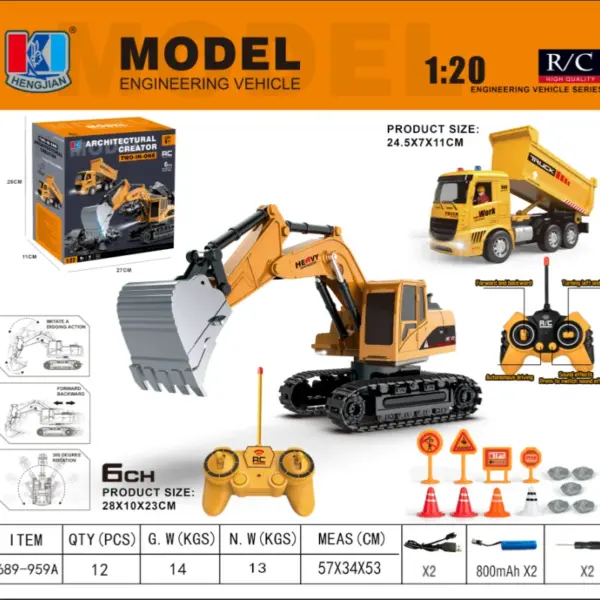 6-Channel RC Construction Vehicles Set for Kids - Image 8