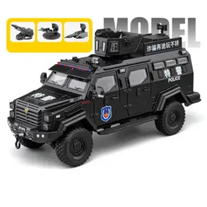 1:24 Alloy Police Armored Car Model 14 Sd172e247aa3b4474b05a3270fb31ce6e3 4