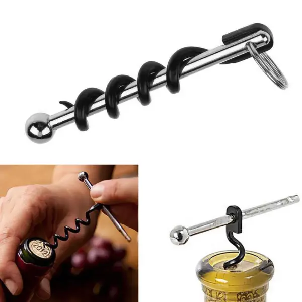 Mini Portable Wine Bottle Opener with Keychain - Image 5
