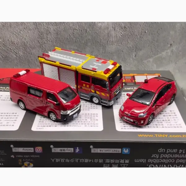 1/64 Scale Diecast Hong Kong Fire Truck Set - Image 2