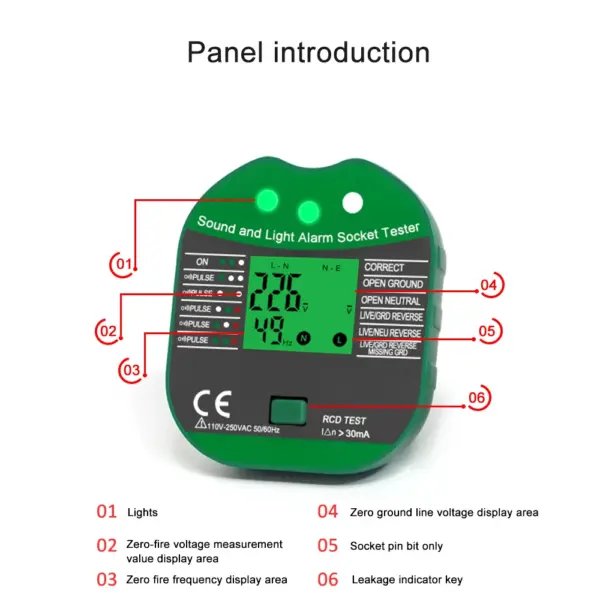 LEFAVOR LF6860 Voltage Socket Tester RCD 30mA - Image 2