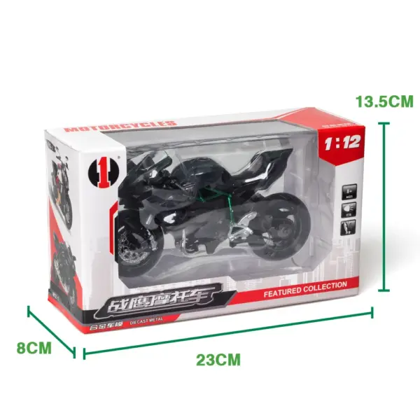 1:12 Kawasaki Ninja H2R Diecast Motorcycle Model - Image 6