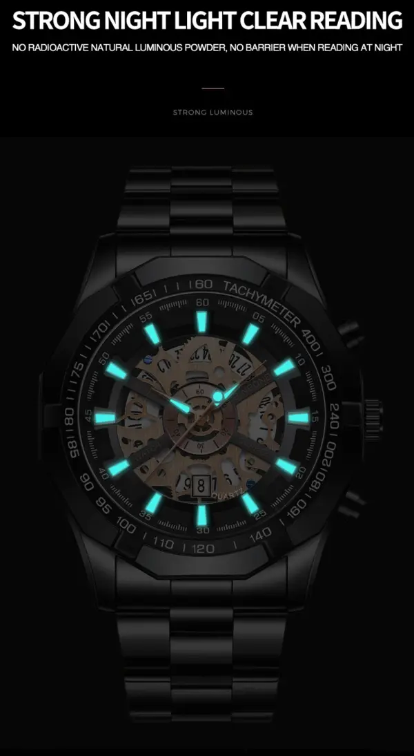 Luxury BINBOND S033 Men's Quartz Watch Blue - Image 4