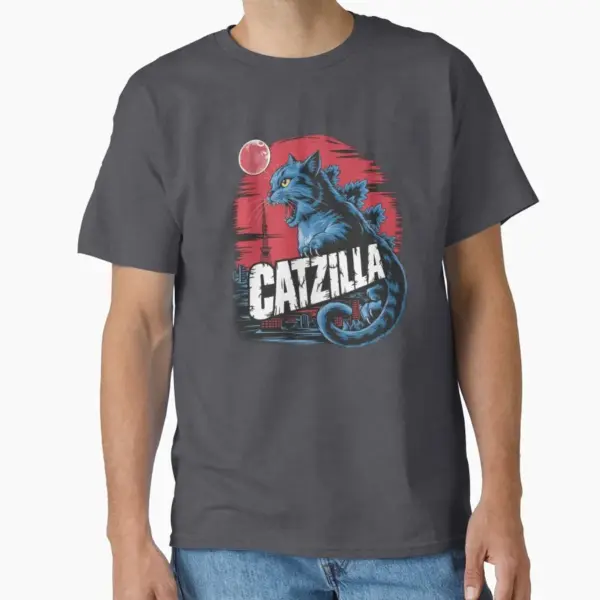 Catzilla Funny Cat T-Shirt for Men - Image 9