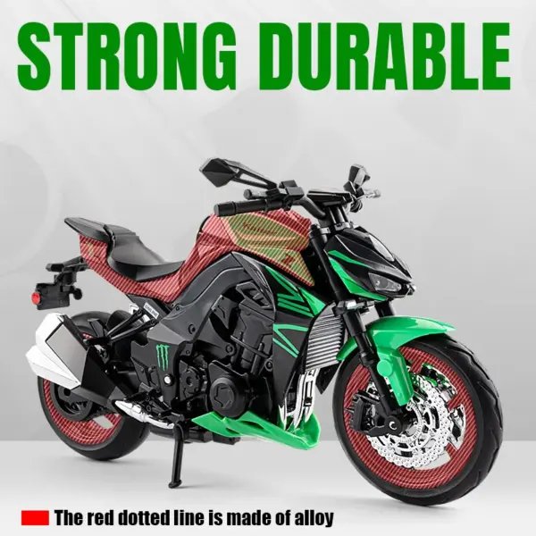 1:12 Kawasaki Z1000 Diecast Motorcycle Model - Image 4