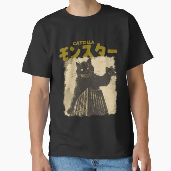 Funny Cat Catzilla Printed T-Shirt for Men - Image 7