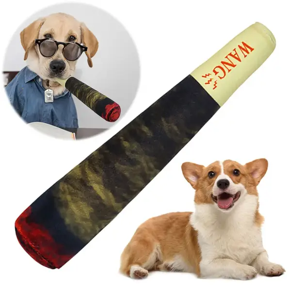 Plush Cigar Squeaky Dog Toy for All Breeds - Image 3
