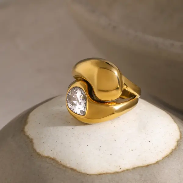 Stainless Steel Zirconia Diamond Ring for Women - Image 5