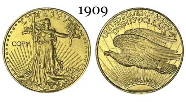 20 Twenty Coin Saint Gaudens Commemorative Replica - Image 9