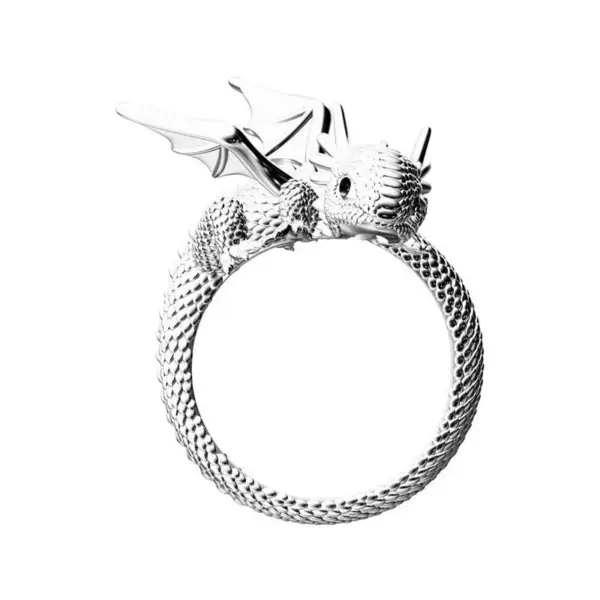 Vintage Dark Dragon Punk Ring for Adults - Image 5