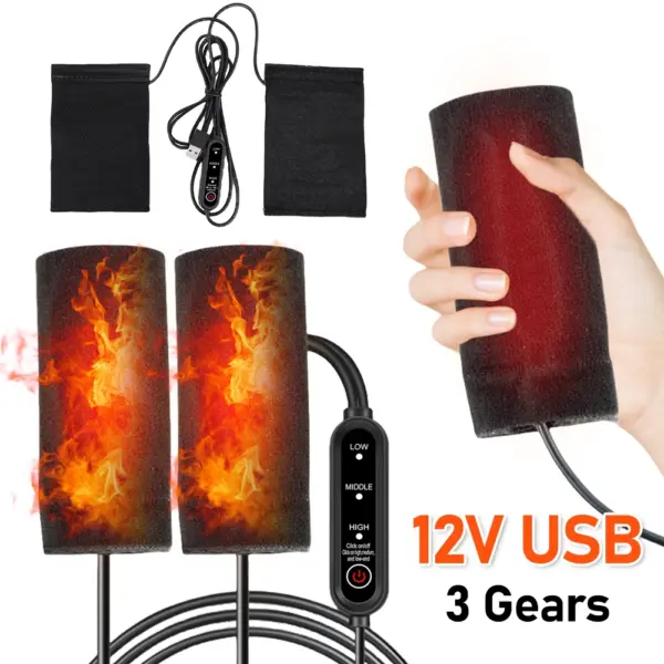 12V USB Heated Motorcycle Handgrips 3 Settings - Image 2