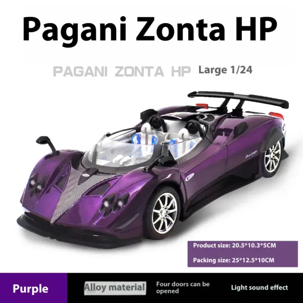 1:24 Pagani Zonda HP Barchetta Diecast Model - Image 10