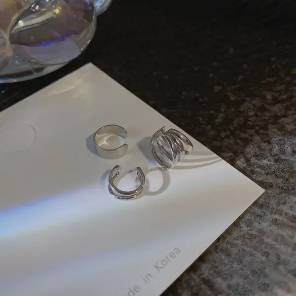 Silver Leaf Clip Earrings Set for Women and Men - Image 6
