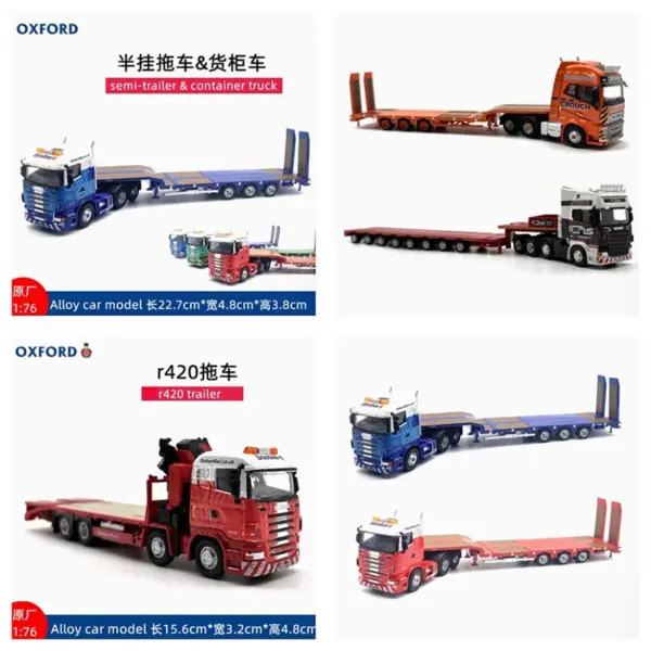 1:76 Diecast Alloy Low Loader Trailer Model