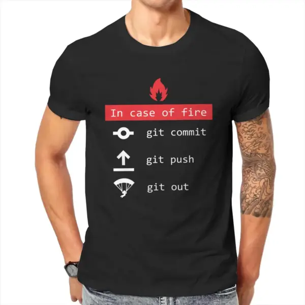 In Case Of Fire Programmer T-Shirt for Men - Image 5