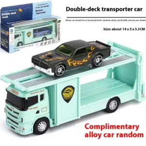 1:64 Alloy Diecast Double Decker Container Truck 52 Sd734650853eb4033b7536f8af0464b4aT