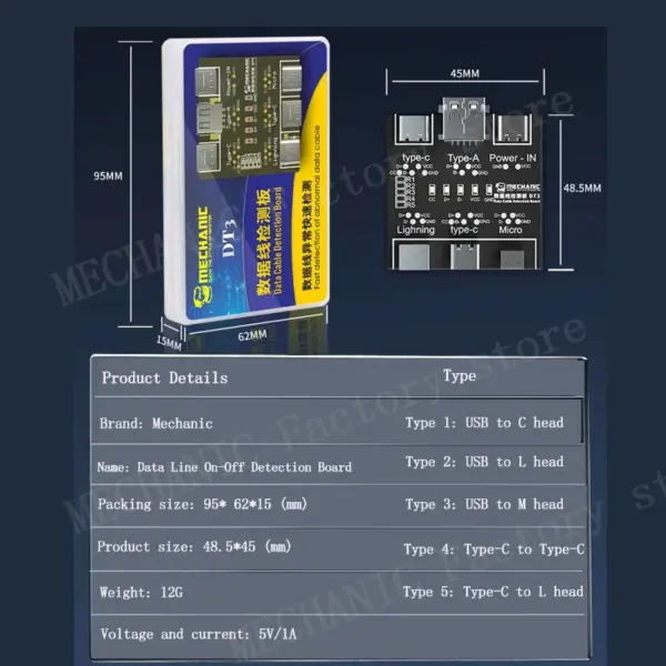 MECHANIC DT3 USB Cable Tester Board Tool - Image 6