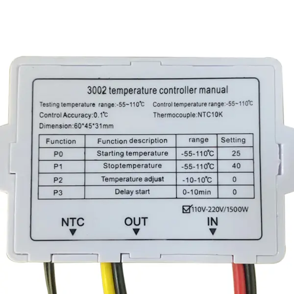 Digital Thermostat Controller W3001 W3002 12/24/220V - Image 5