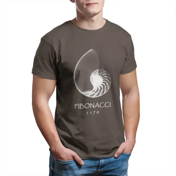 Fibonacci Nautilus Shell Graphic Cotton T-Shirt - Image 8