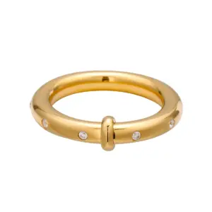 Zircon Ring for Men - 18K Gold Plated