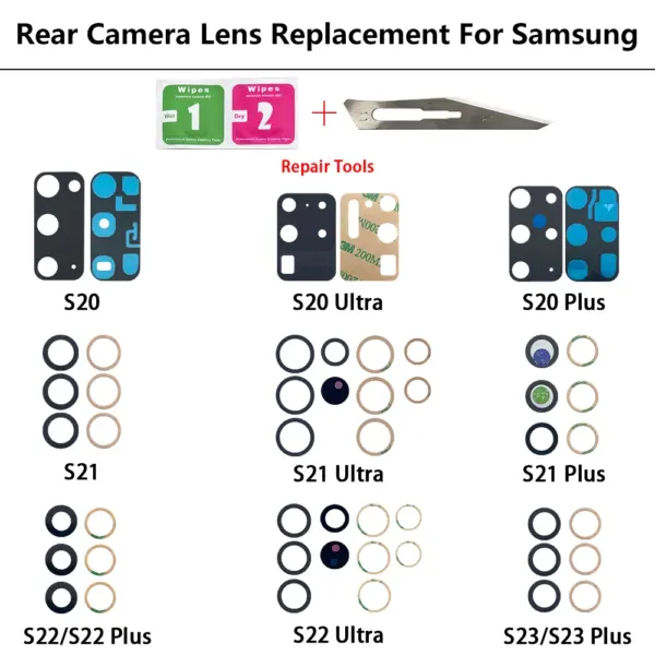 Rear Camera Glass Lens for Samsung S20 FE / S20 S21 S22 S23 Plus Ultra - Image 3