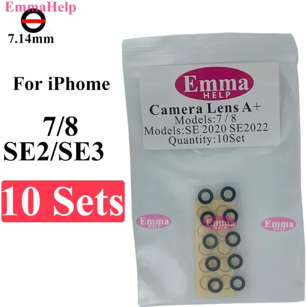 EmmaHelp 10-Pack Rear Camera Lens for iPhone Models - Image 7