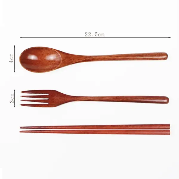 Wooden Portable Cutlery Set for Two - Image 6